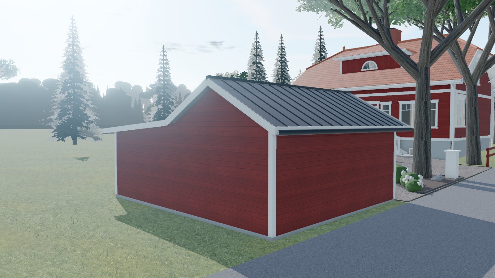 Förslag A: carporten inbyggd till garage